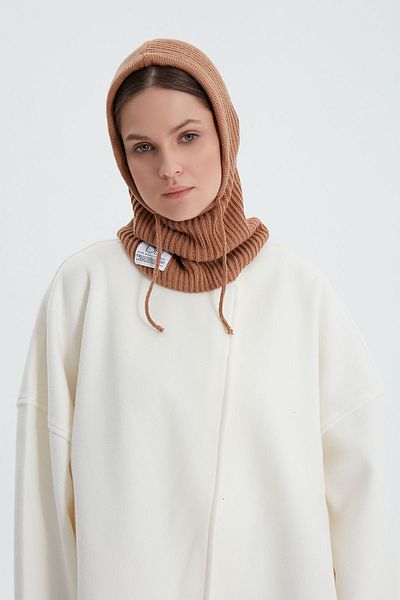 Birgül Bektaş Camel Balaclava Πλεκτό Πλεκτό Μπερέ Κάλυμμα κεφαλής