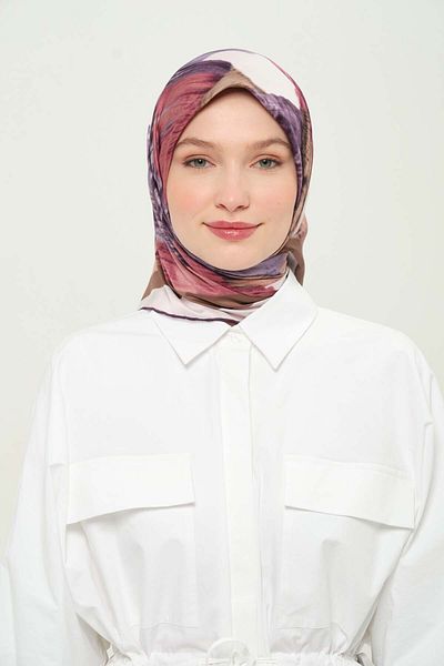 Madame Polo Eșarfă din raion imprimată cu model multicolor zilnic anti-rid anti-alunecare 90x90cm
