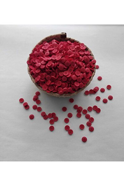 Tasarım لون أحمر زر بوليستر قطر 1 سم 50 قطعة.