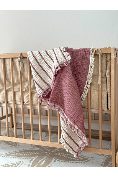 MİLNA BABY&KİDS Muslin Baby Blanket Four Layer Muslin Blanket Double Sided Muslin Blanket