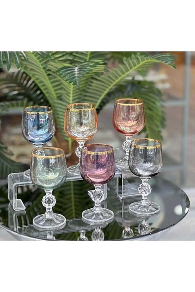 Bohemia Premium Crystal 6-Piece Reflux Luxury Design Glass Coffee and Ground Ground Cup Set
