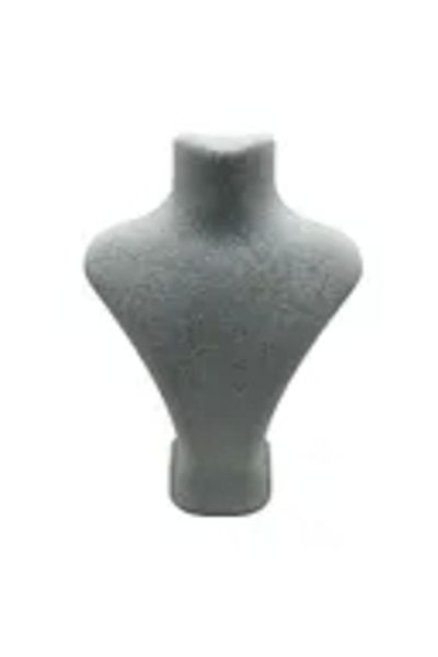 MeGass Dekor Domestic Production London Model Suede Fabric Gray Color 16/12 cm Necklace Display Mannequin