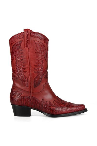 FootCourt Red Women's Cowboy Boots (Ice)