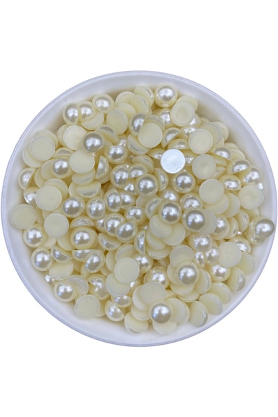 Hedef Bijuteri نصف لؤلؤة - 25 جرام 8 مم لون كريمي غير محدد الترابط نصف لؤلؤة ...