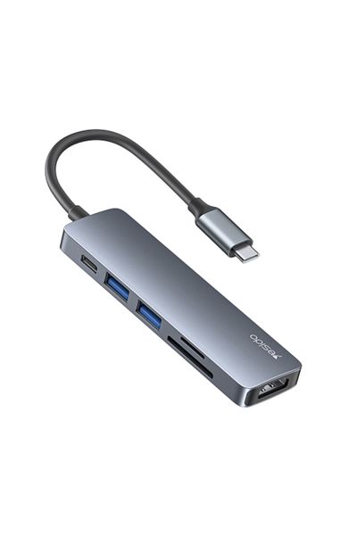 Yesido HB11 6 in 1 USB-C / Type-C Ports Multifunctional Docking Station HUB Adapter