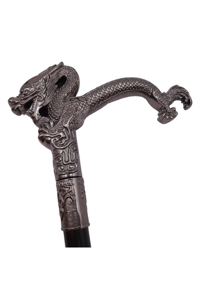 Depox IdeallStore® stylish walking stick, Dragon Stance, metal, inner sword, 90 cm, black