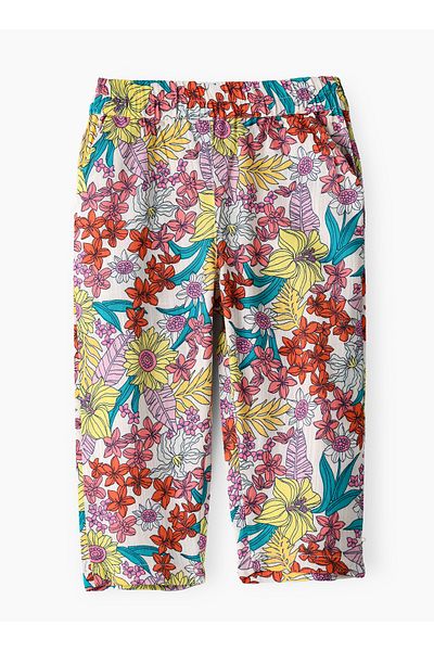 Basicxx Girls' Colorful Floral Cropped Viscose Pants