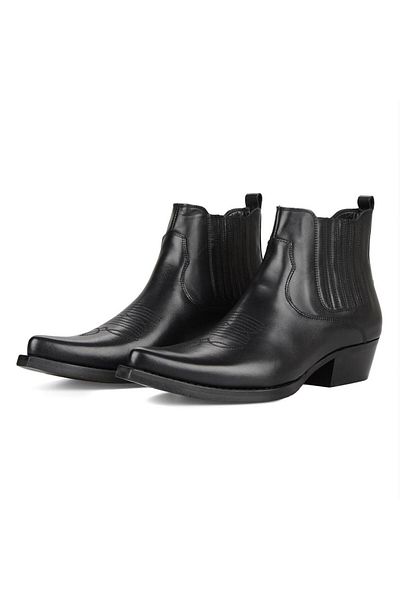 FootCourt Black Men's Cowboy Boots (Foot)