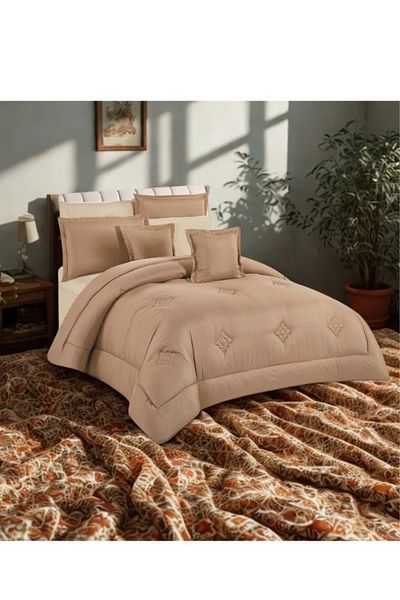 smart home Double-Sided Duvet Set, 8-Piece Microfiber Quilted Bedspread, 8-Piece Comforter Set