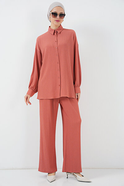 Bigdart Kadın Örme Tesettür Alt Üst Takım 6711 - Gül Kurusu