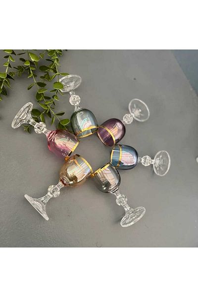 Bohemia Premium Crystal 6-Piece Reflux Luxury Design Glass Coffee and Ground Ground Cup Set