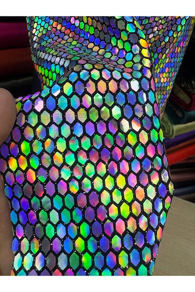 MEKİK MANİFATURA Hologram Sequin Lycra Fabric