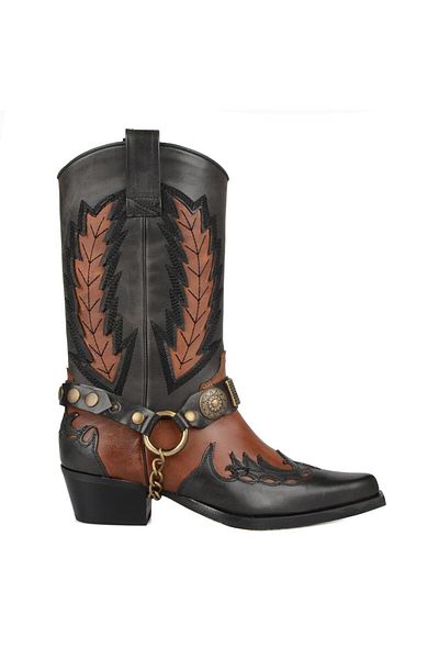 FootCourt Brown Women's Cowboy Boots with Accessories