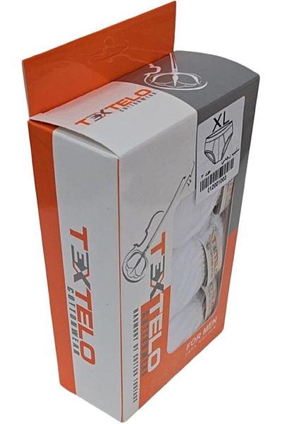 TEXTELO Pack of 3 Men's Briefs- Modern Cotton 100% Breathable & Comfortable White, Made in Egypt
