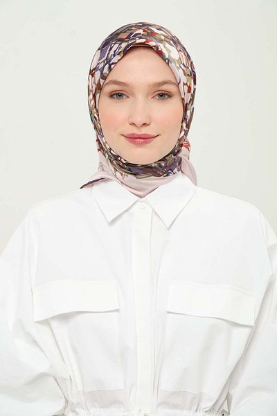 Madame Polo Eșarfă din raion imprimată cu model multicolor zilnic anti-rid anti-alunecare 90x90cm