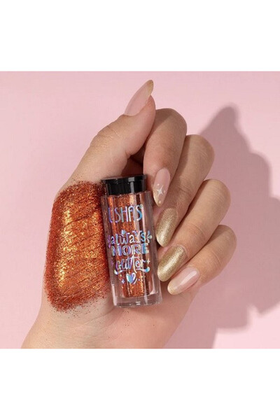 Ushas Fard de ochi Glitter pulbere, Ushas, Always More Glitter, Caramiziu, 06