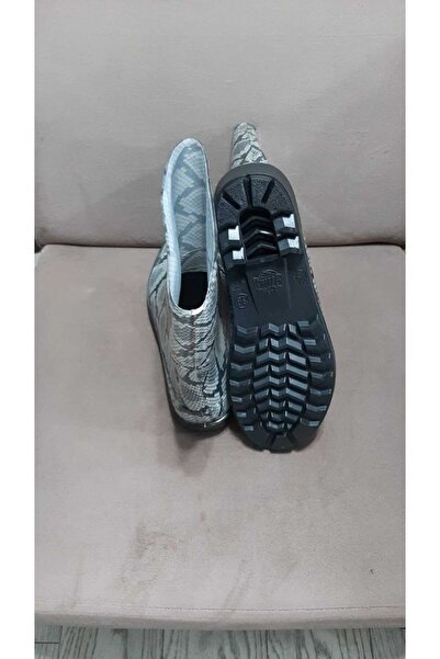 Emek Feliçita_Zenne_Yağmur_Çizme Kısa Boğaz Gri Leopar Çizme 23cm