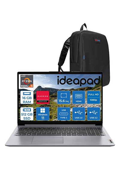 LENOVO Ideapad 1 15ALC7 Amd Ryzen 5 5500U 16GB 516GB SSD WIN11HOME 15.6" FHD ...