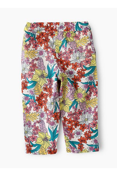 Basicxx Girls' Colorful Floral Cropped Viscose Pants