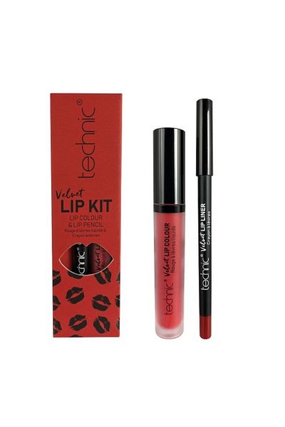 TECHNIC Set ruj a creion de buze, Technic, Velvet Lip Kit, Vintage Red