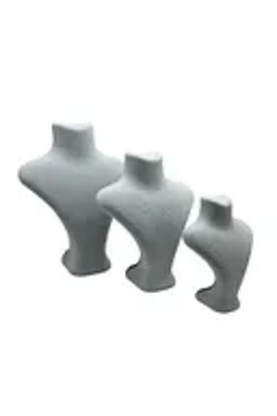 MeGass Dekor Domestic Production Suede Fabric Gray Color Three Size Jewelry Mannequin