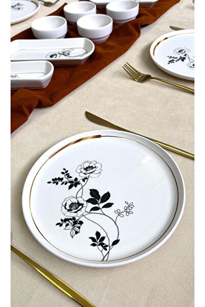 Erbaşlar Zambak Lüx Rölyefli 22 Parça 6 Kişilik Kahvaltı Takımı Seti