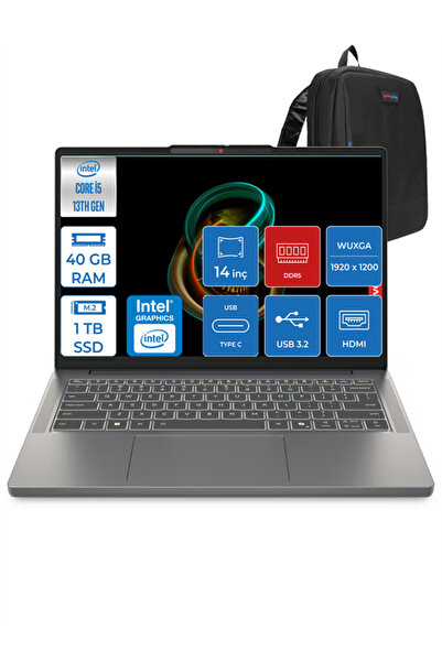 LENOVO Ideapad Slim 3 I5 13420H 40GB Ddr5 512GB + 512GB SSD WIN11PRO 14" Wuxg...