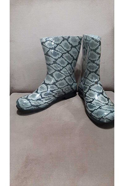 Emek Feliçita_Zenne_Yağmur_Çizme Kısa Boğaz Gri Leopar Çizme 23cm