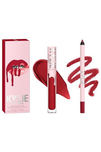 KYLİE Set ruj de buze a creion, Kylie, Matte Lip Kit, 403 Bite Me