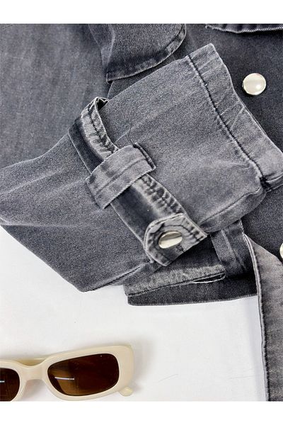 YEDİLALE Denim Jacket Skirt Suit [Antiqued Floor Floor Opened Dark Places Available, Wide Fit]