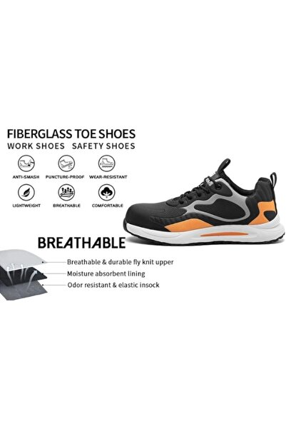 SLIMTA Safety Shoes for Men Women Steel Toe Boots Non-Slip Lightweight Breathable Sneakers