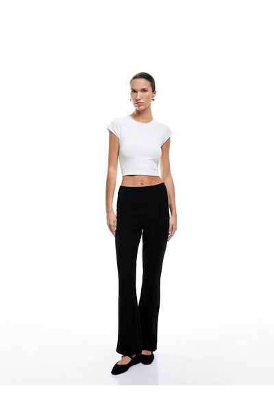 Koton Slim Fit Ribbed Flared Trousers