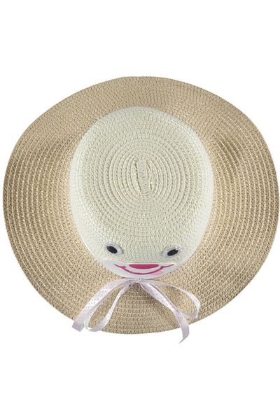 bipamuk Girl's Straw Fedora Beach Hat Rattan Model 5/10 Years