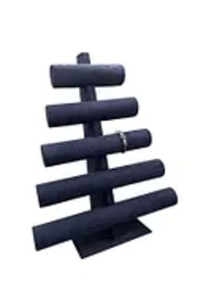 MeGass Dekor Domestic Production Geranium Fabric Navy Blue Color Five Stage Watch - Bracelet Display Stand