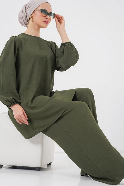 Bigdart Γυναικείο Σετ Παντελόνι Ayrobin Tunic Bottom Top 6712 - Χακί