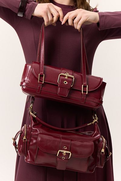 Manuka Mica Baguette Bag Bordo