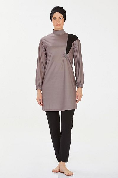 REMSA Lycra Full Covered Hijab Μαγιό Rozamay Area 9238 Mink