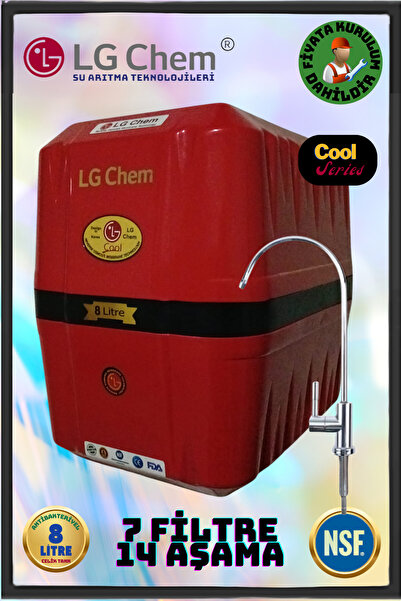 LG Chem Cool Kırmızı Renk Montaj Dahil 7 Filitre 14 Aşama.gümüş Iyon Alkali V...