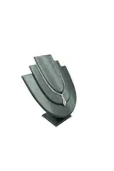 MeGass Dekor Domestic Production Imera Leather Fabric Green Color Length 25 cm Necklace Choker Chain Jewelry Display Mannequin