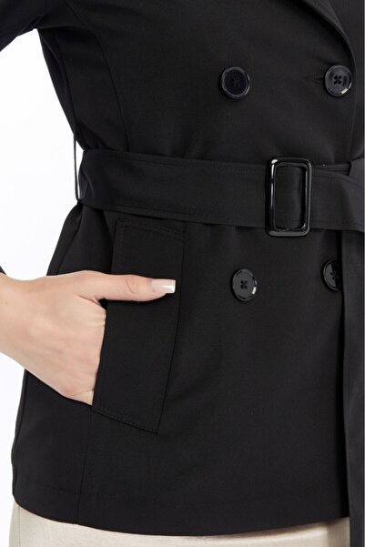 Jamila Crop Mevsimlik Kadın Trençkot