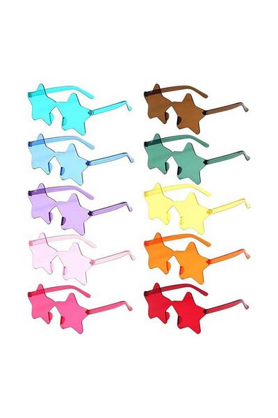 SAVA HOME COLLECTİON Star Shaped Rimless Party Glasses 6 Colors 6 Pieces