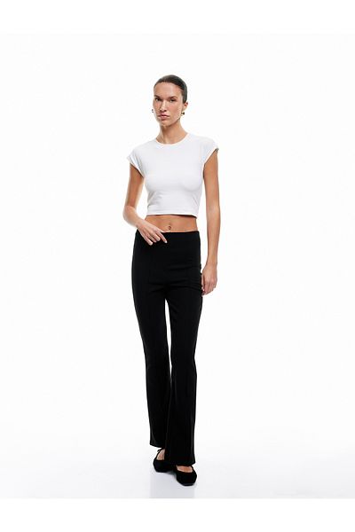 Koton Slim Fit Ribbed Flared Trousers