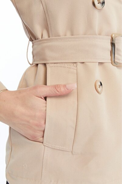 Jamila Crop Mevsimlik Kadın Trençkot