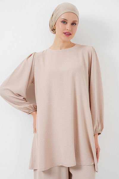 Bigdart Γυναικείο Σετ Παντελόνι Ayrobin Tunic Bottom Top 6712 - Cream