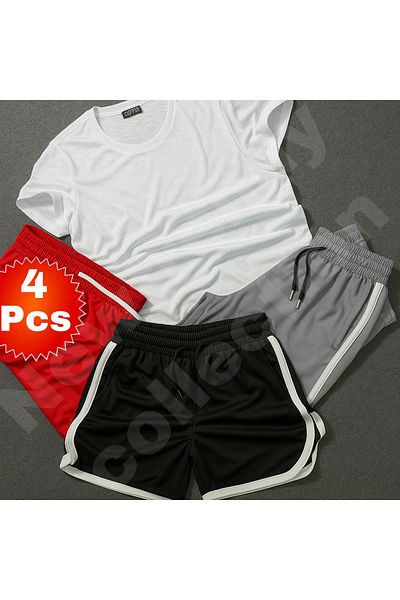 NEW TRENDY COLLECTİON Piping Shorts - 4-Piece Combo Suitable for Basketball and Football