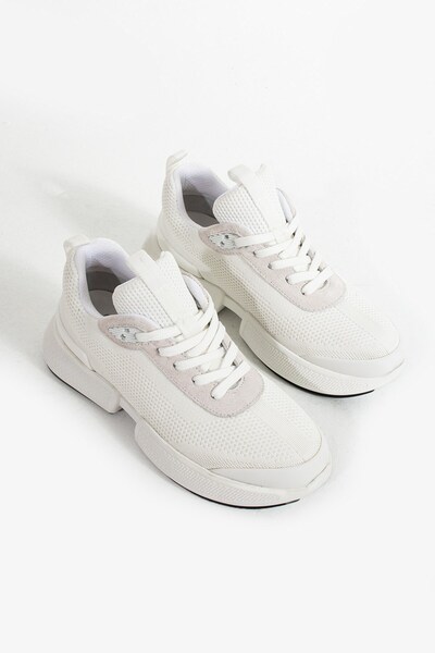 Seniorah Λευκά πλεκτά γυναικεία αθλητικά παπούτσια Saturn