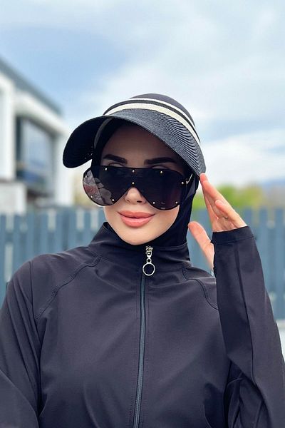 Remsa Mayo Visor Straw Hat Sunscreen Visor Black Rş-39