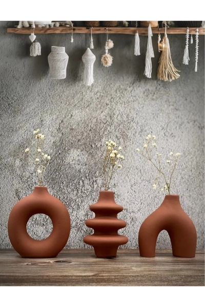 Genel Markalar Minimal Üçlü Süs Takım, Vazo, Ev Dekorasyon Ürünü, Hediyelik E...