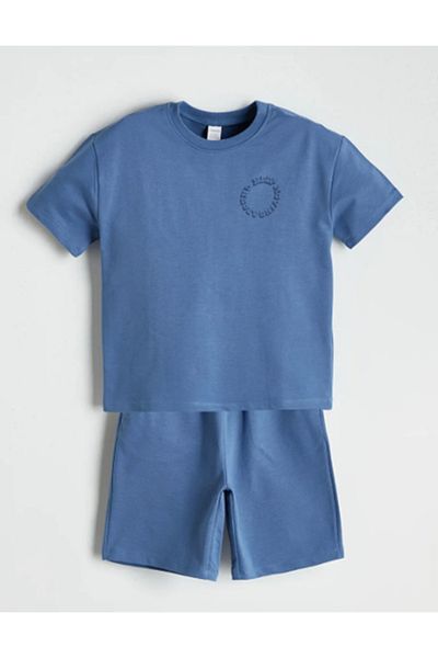 LC Waikiki Tricou și pantaloni scurți pentru băiat cu imprimeu LC WAİKİKİ, pachet de 2
