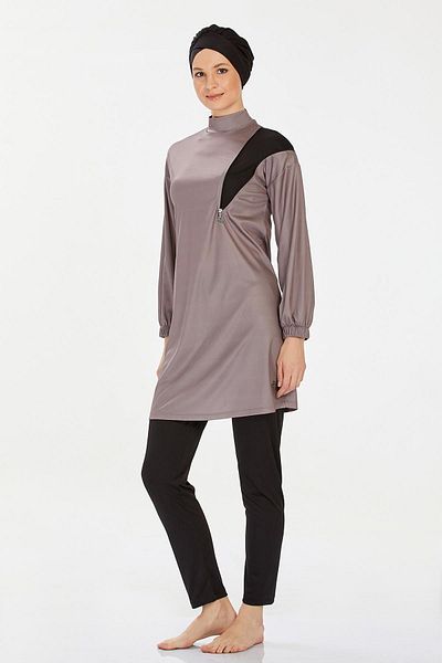 REMSA Lycra Full Covered Hijab Μαγιό Rozamay Area 9238 Mink